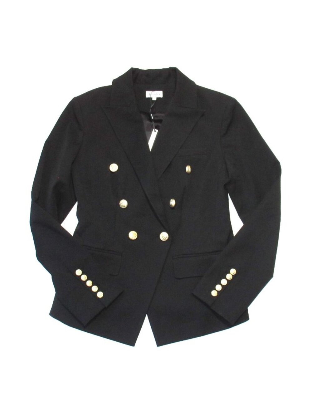 NWT Lilysilk Classic Double Breasted Slim Blazer in Black Stretch Jacket 8